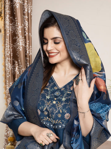 Chicora VERTICAL Fabric With Handwork and Digital jaquard Dupatta
