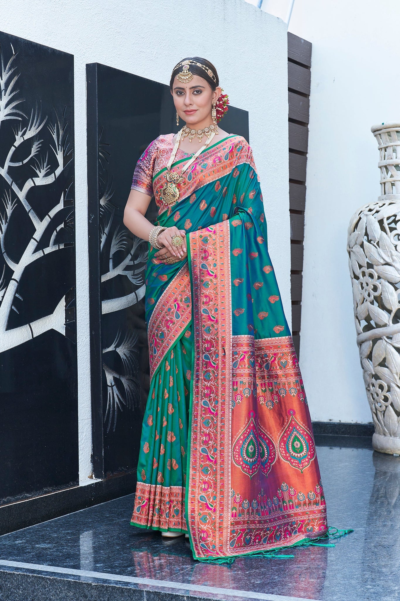 Chicora Presents authentic paithani silk saree