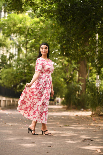 Chicora Presents new casual wear midi dress for women