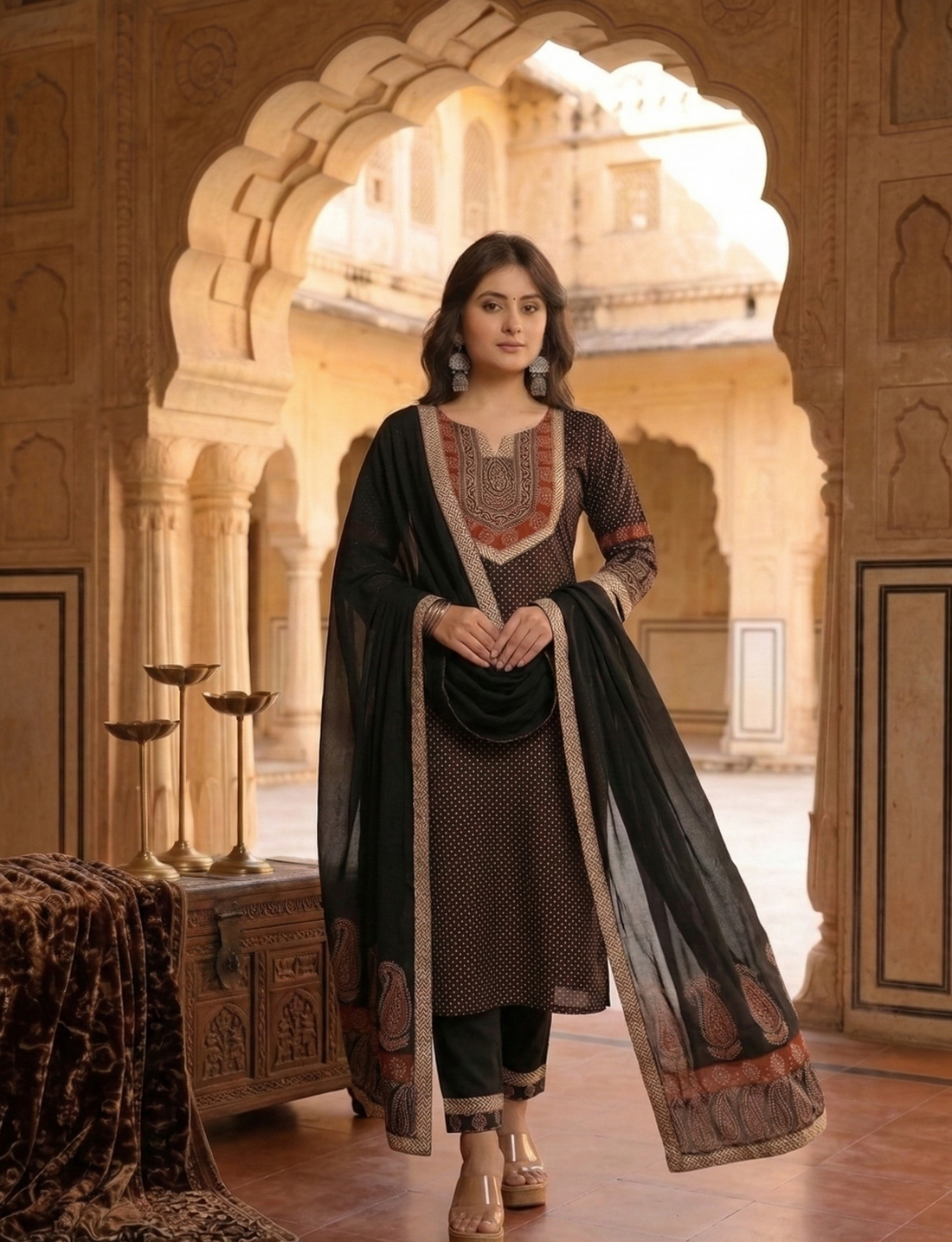 Alisha Ajarakh Printed Premium Kurti Suit Set