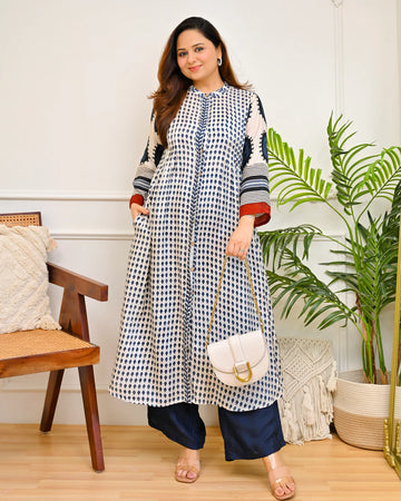 Salloni Gown blue & yellow
