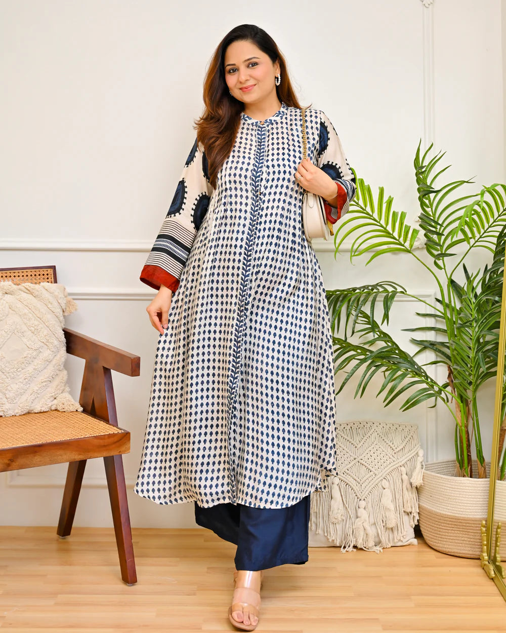 Salloni Gown blue & yellow