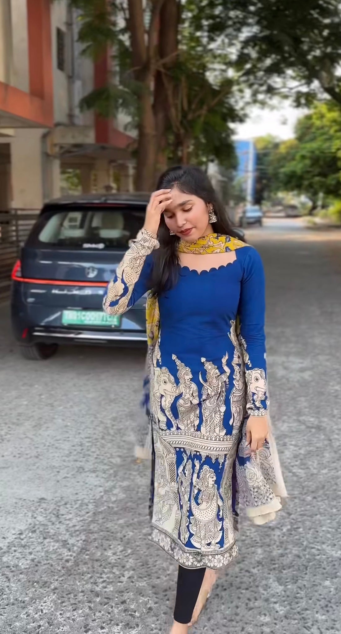 Blue Pari Printed Kurta dupatta set