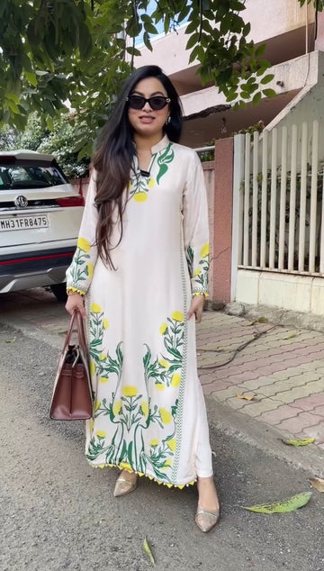 Julie floral print long kurta set