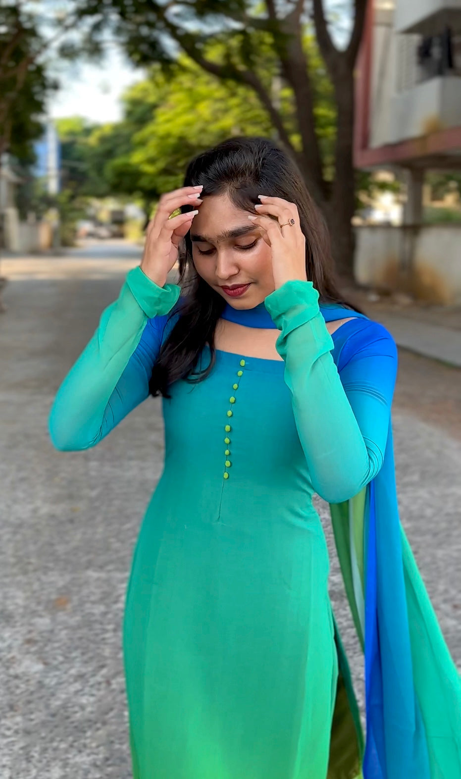 Chhaya Georgette kurti duppata set