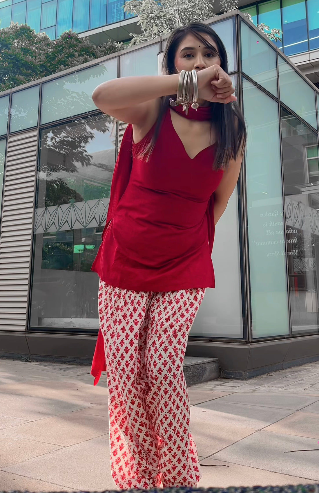 Chicora Red Printed Designer Kurta Set