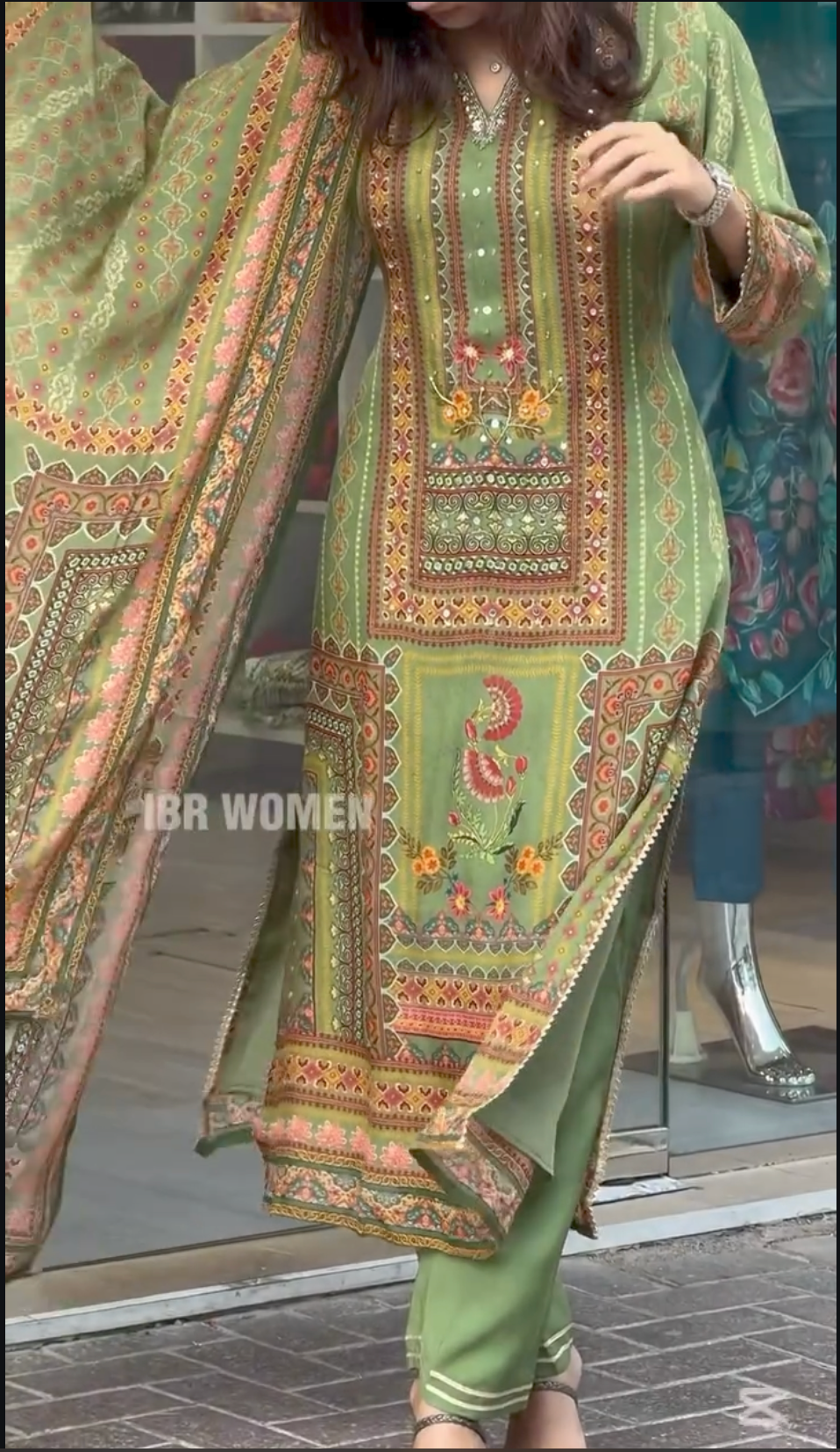 Chicora Nayab muslin handwork three pic suit set for women