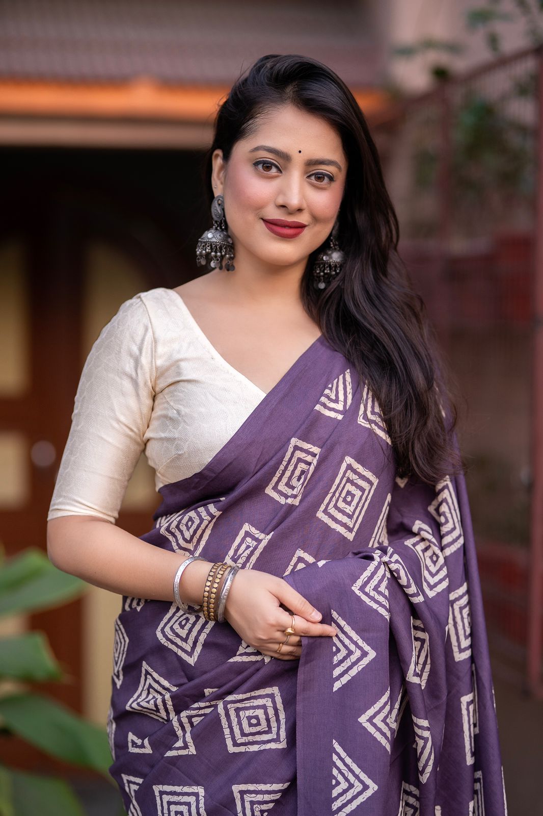 Chicora Presents batik style printed saree