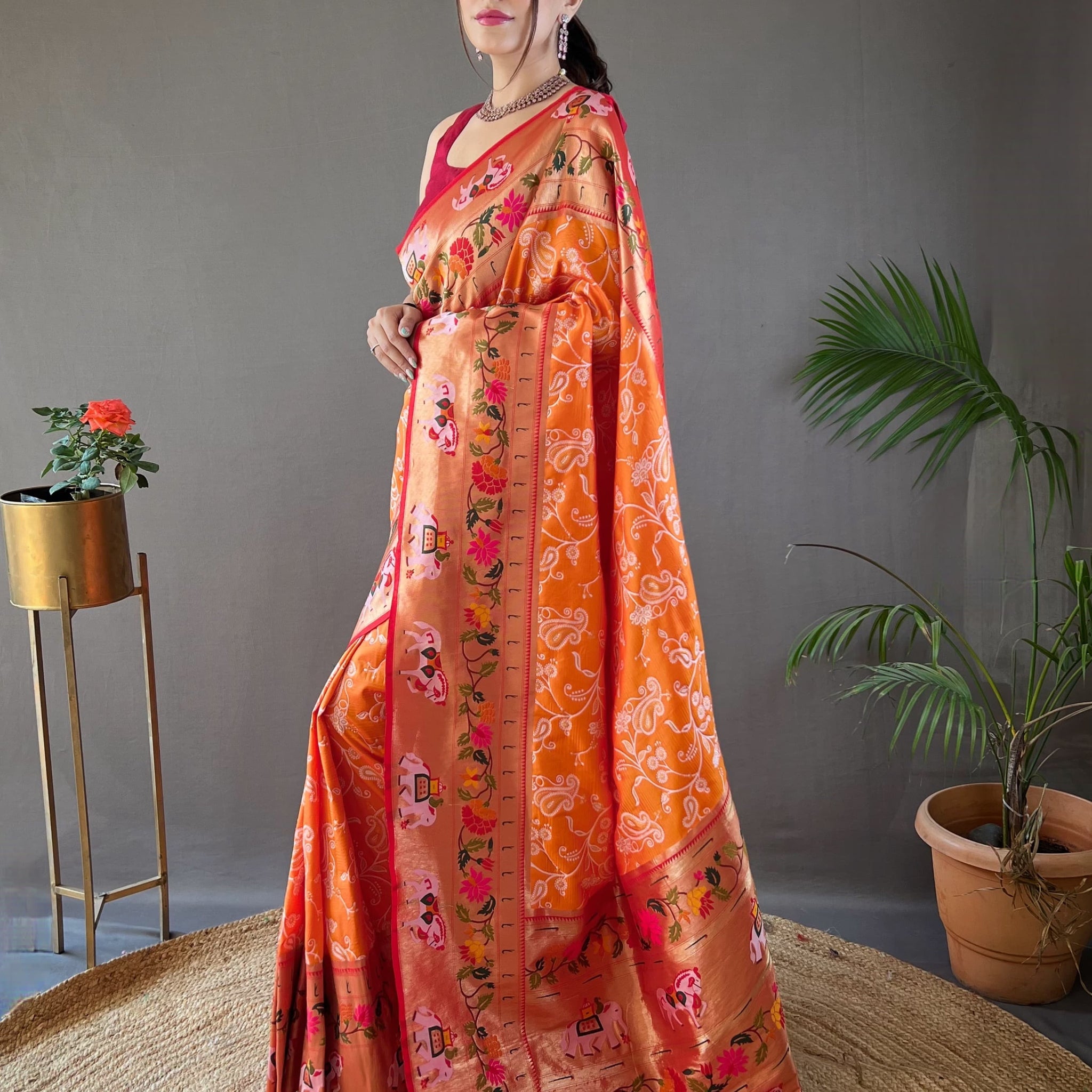 Chicora Presents Beautiful Lucknowi Concept weaving saree