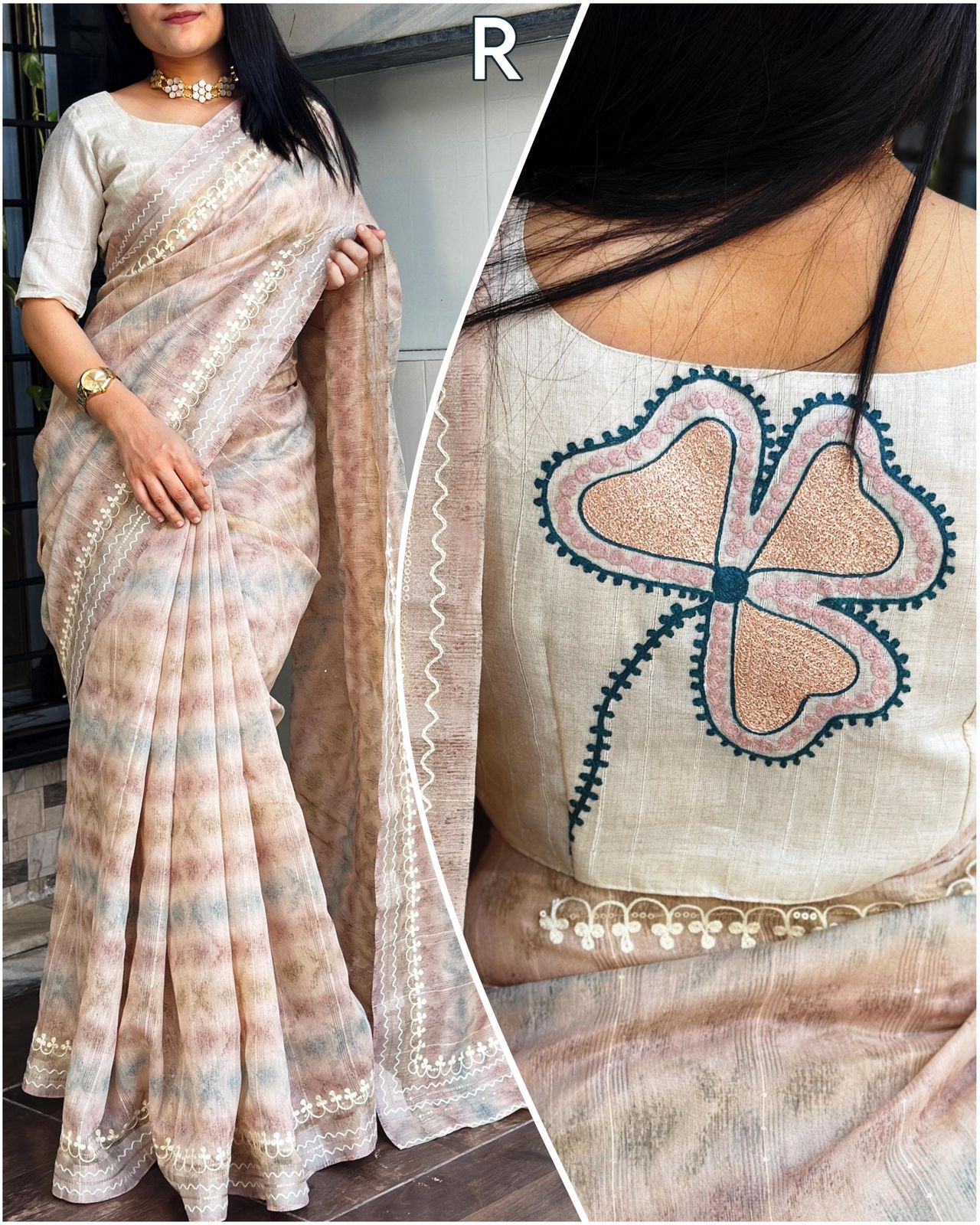 Chicora Presents  Monika  lurex linen Saree