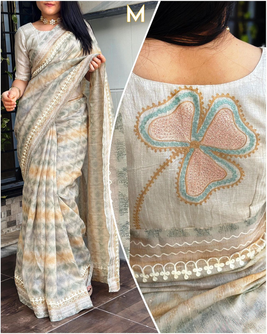 Chicora Presents  Monika  lurex linen Saree