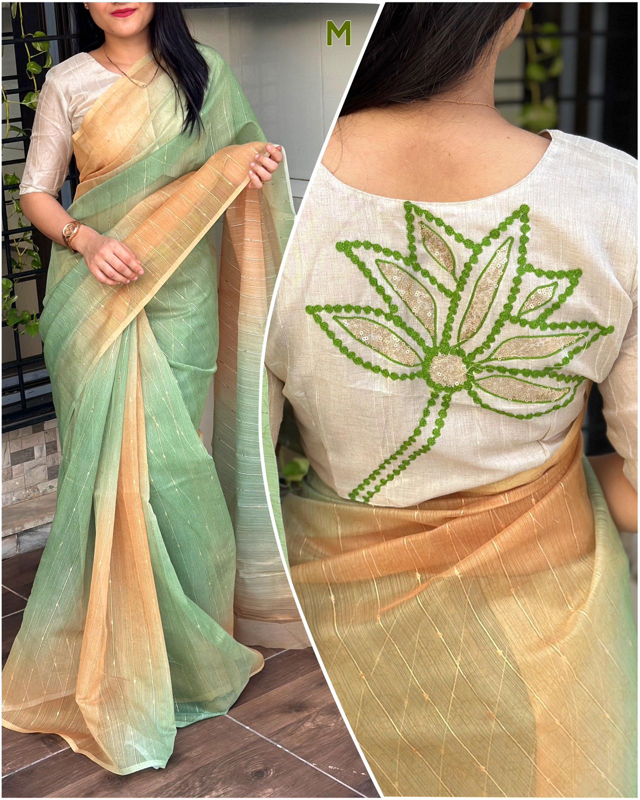 Chicora Presents lurex linen organza Saree