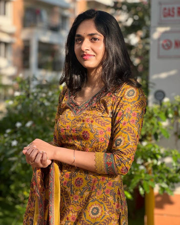 Chicora Presents Cotton Afghani Suit With Duppata🌸