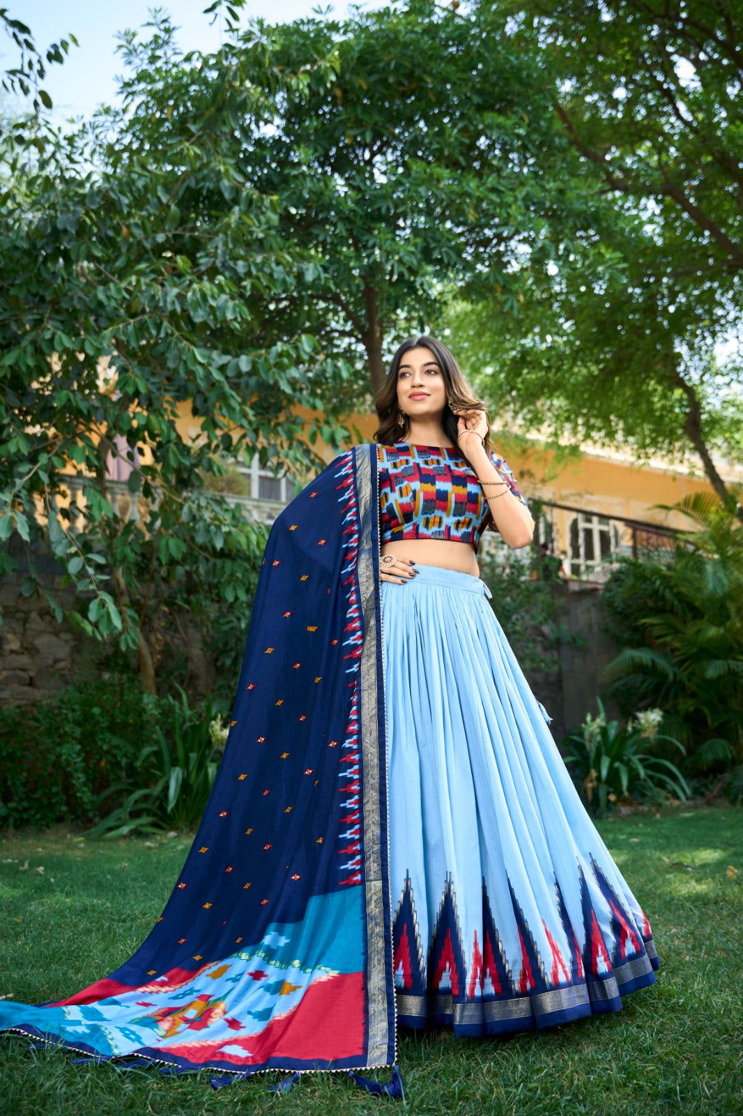 Chicora Presents The lightweight yet luxurious Tussar silk fabric ensures comfort and elegance, making this lehenga choli a must-have for every fashion connoisseur