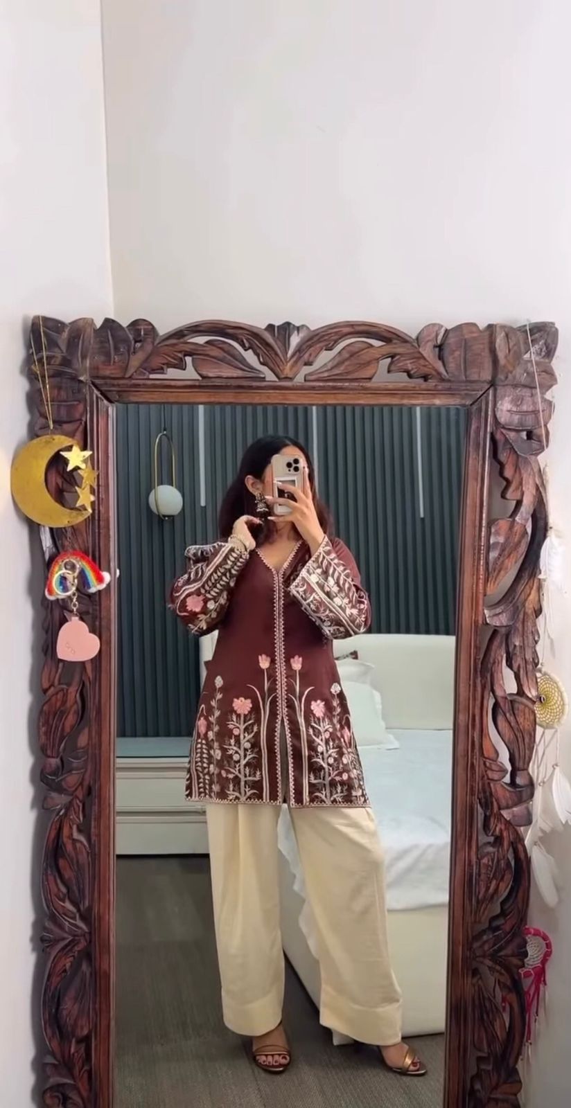 Colored Embroidered Co'ord Set