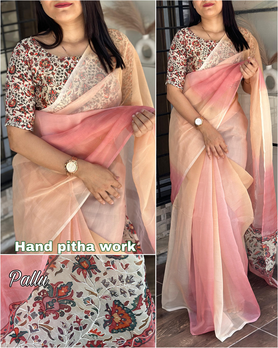 Chicora Presents A perfect shaded printed light weight saree with pallu concept pattern