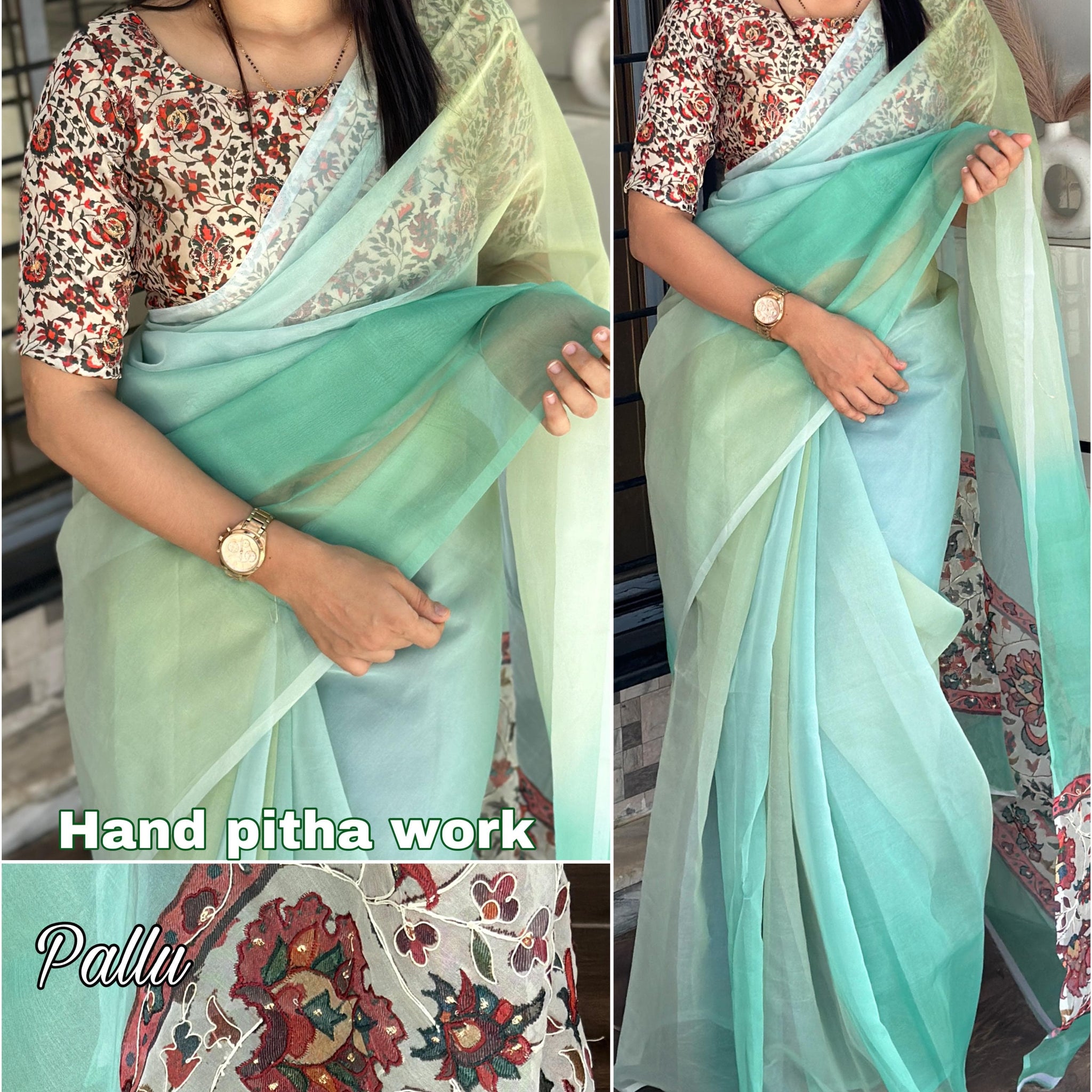 Chicora Presents A perfect shaded printed light weight saree with pallu concept pattern