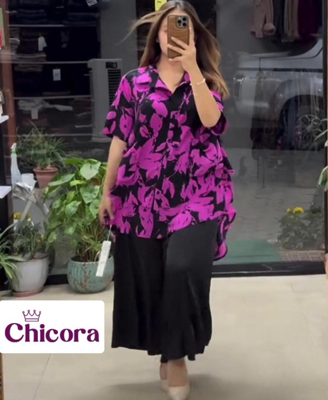 Chicora Western Flora Shirt Style Dress
