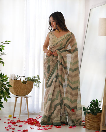 Chicora Presenting here a perfect tusser sarees with designer katha work that will make feel comfortable wherever you go