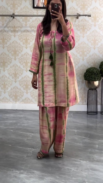 Jiya Pink tie dye printed summer special salwar set